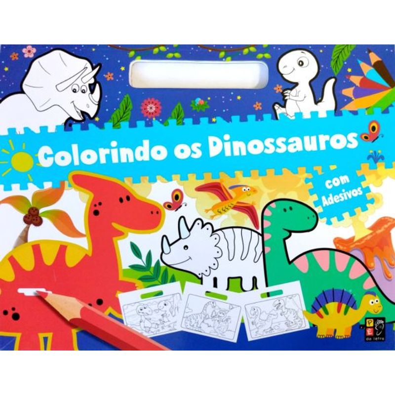 Dinossauros - Colorindo com adesivos - Ed. Online