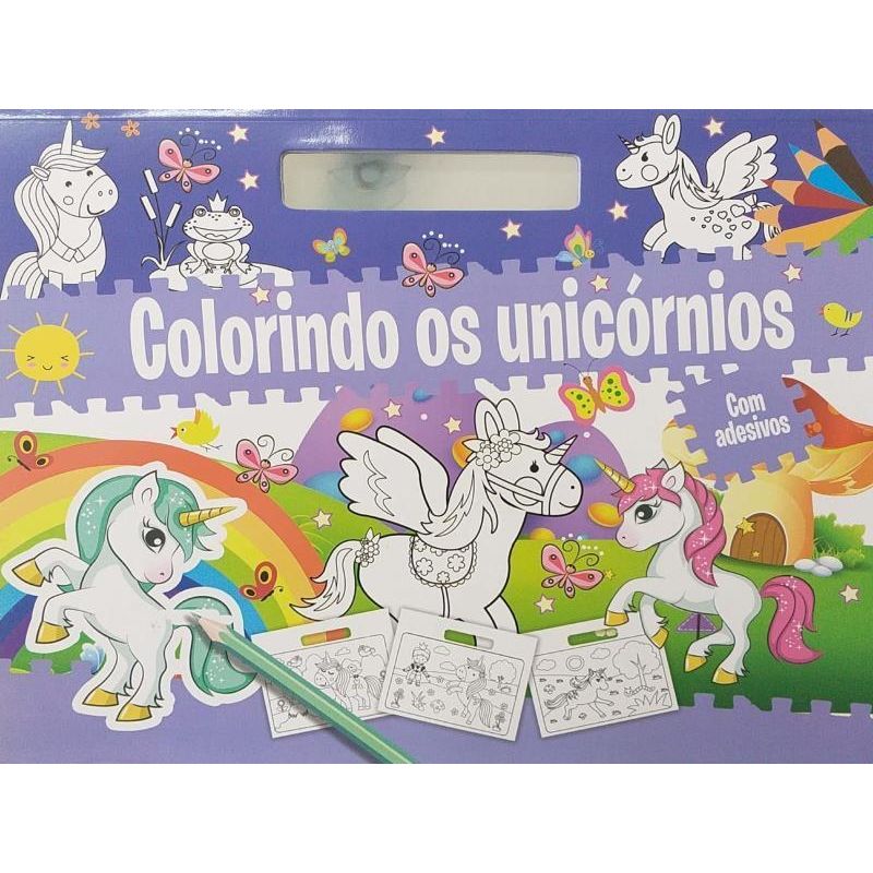 Colorindo Com Adesivos - Unicórnios - Ed. On Line Editora ( p28 )