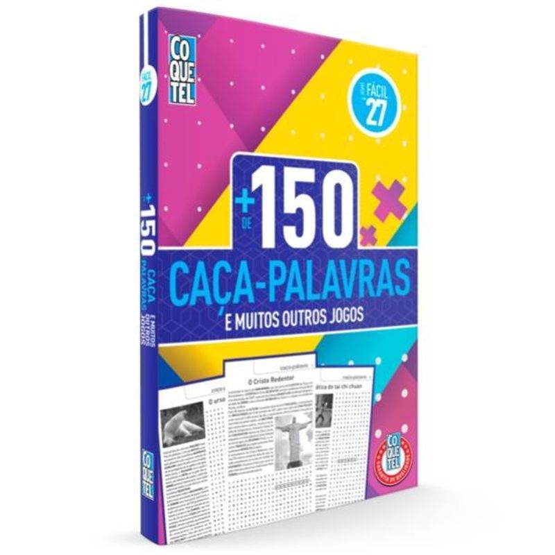 LIVRO COQUETEL MAIS 150 CAÇA-PALAVRAS E MUITOS OUTROS JOGOS NÍVEL FÁCIL ED  27