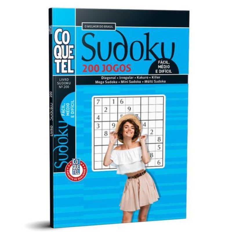 Livro Jogo Sudoku Importado Nível Fácil Médio e Difícil - Outros