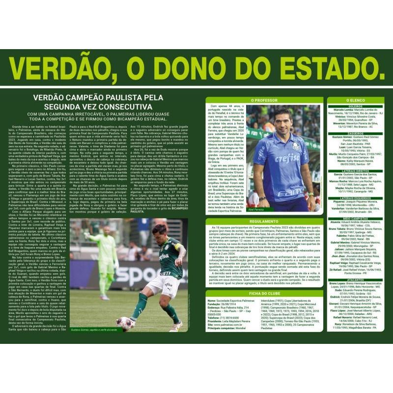 Show De Bola Magazine Super Pôster - Palmeiras Campeão Paulista 2022 - SBS