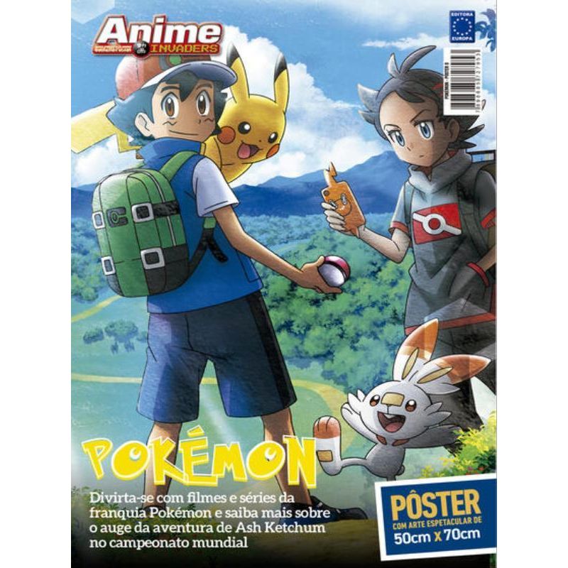 SUPERPÔSTER ANIME INVADERS - POKÉMON - ARTE D - ASH KETCHUM E PIKACHU -  JOURNEYS