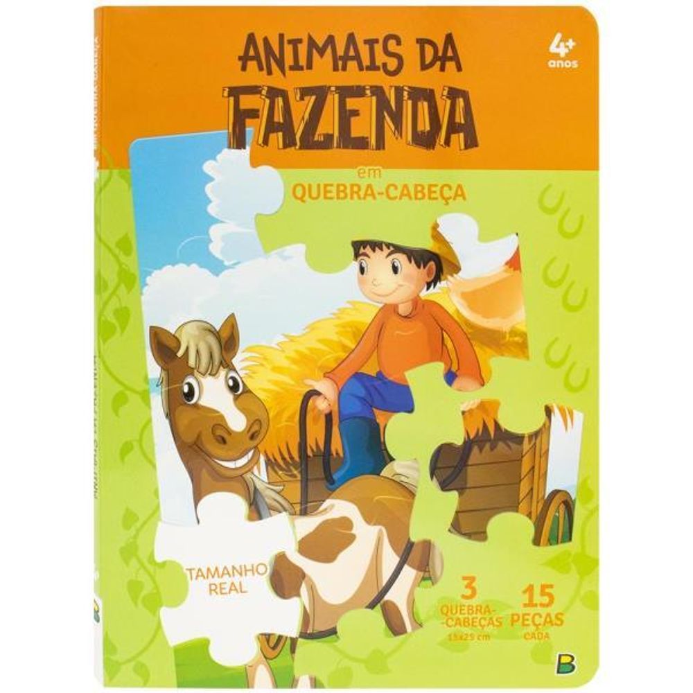 Livro Quebra Cabeça: animais da fazenda