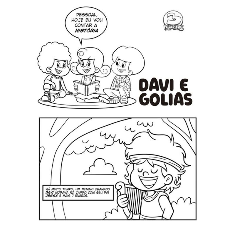 desenho para colorir 3 palavrinhas