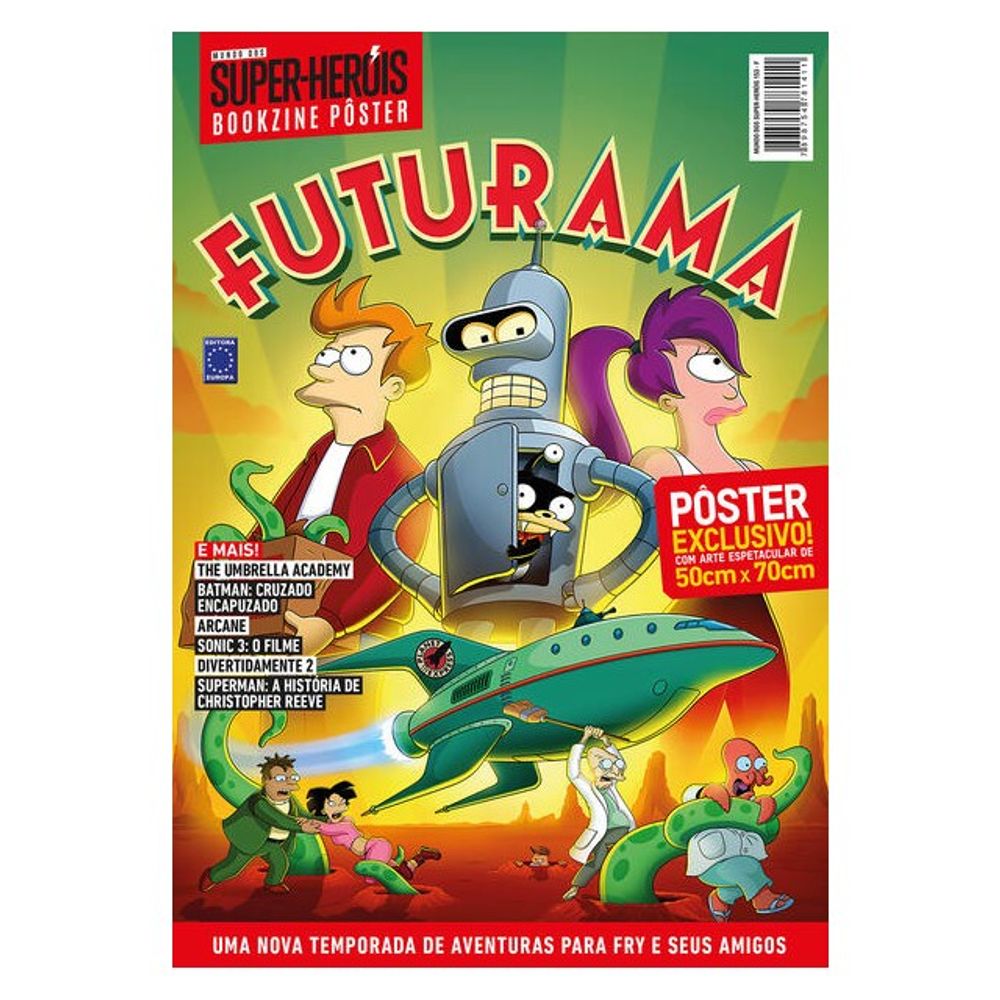 SUPERPÔSTER MUNDO DOS SUPER-HERÓIS - FUTURAMA - EDITORA EUROPA
