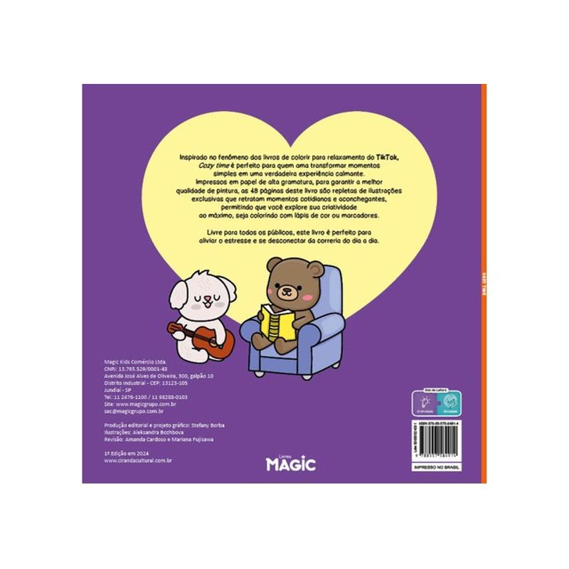 COZY TIME - LIVRO DE COLORIR - MAGIC KIDS | Livraria Martins Fontes