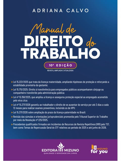 MANUAL DE DIREITO DO TRABALHO - 10ª EDIÇÃO