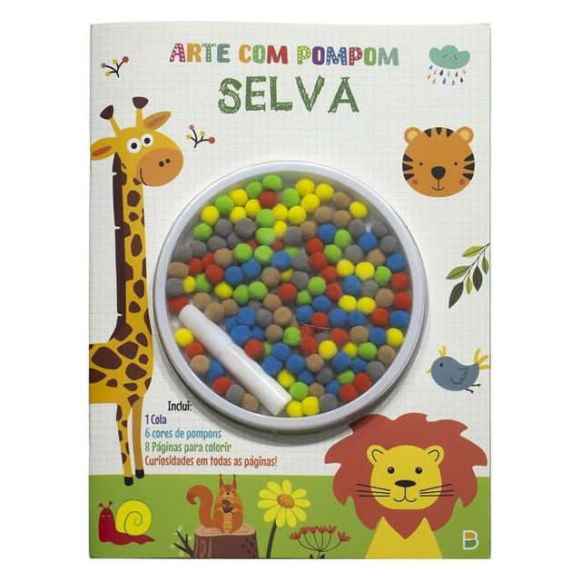 ARTE COM POMPOM! LIVRO DIVERTIDO: SELVA